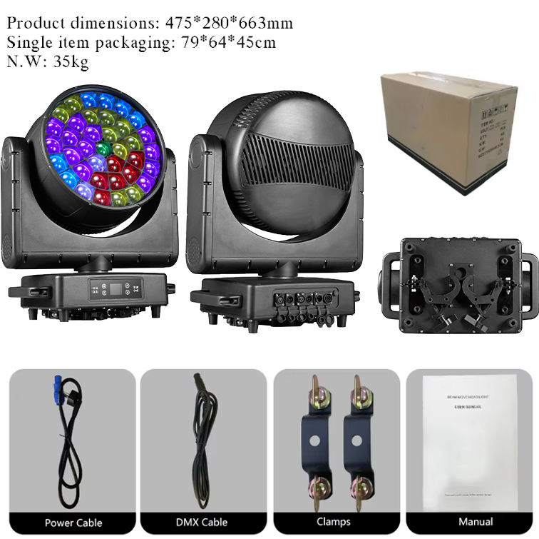 IP65 Waterproof 37x40w RGBW Led Bee Eye Wash Moving Head Light K25 ip65 waterproof 37x40w rgbw led bee eye wash moving head light k25