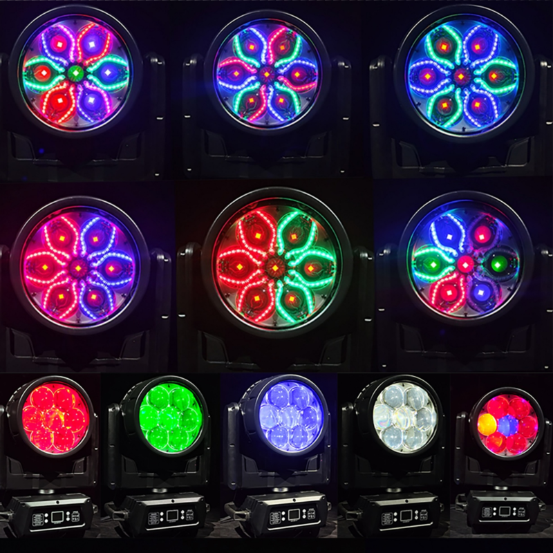 aura ip65 7pcs 60w 4in1 rgbw led moving head light